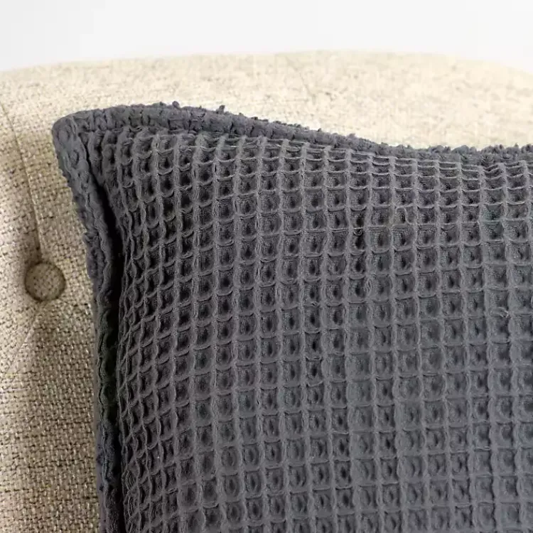 Pillows>Kirklands Home Charcoal Cozy Waffle Pillow Gray