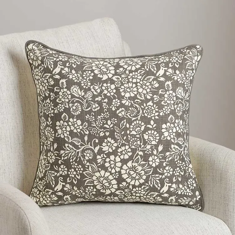 Pillows>Kirklands Home Charcoal Fall Floral Pillow