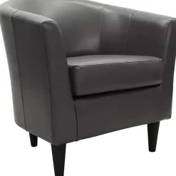 Kirklands Home Charcoal Faux Leather Winslow Accent Chair Gray Clearance
