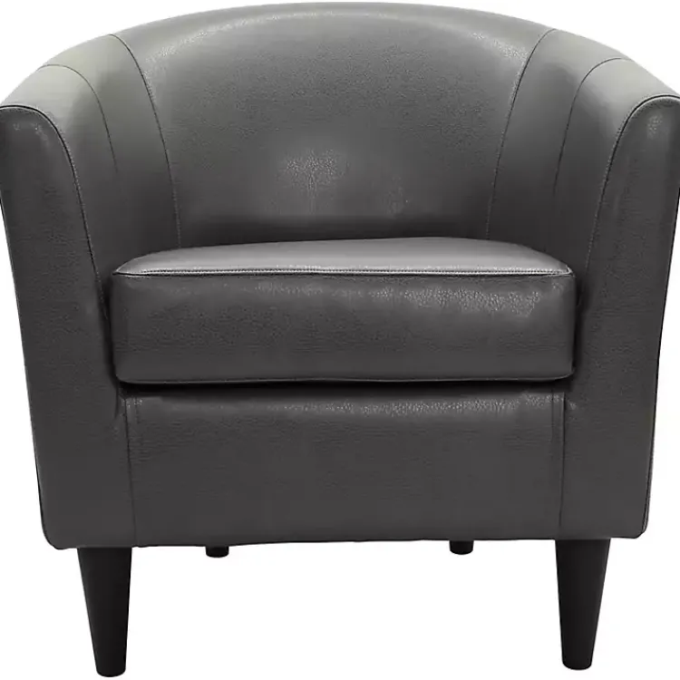 Kirklands Home Charcoal Faux Leather Winslow Accent Chair Gray Clearance