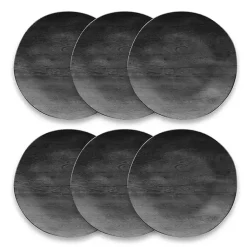 Kirklands Home Charcoal Faux Wood Melamine Dinner Plate, Set of 6 Gray Best