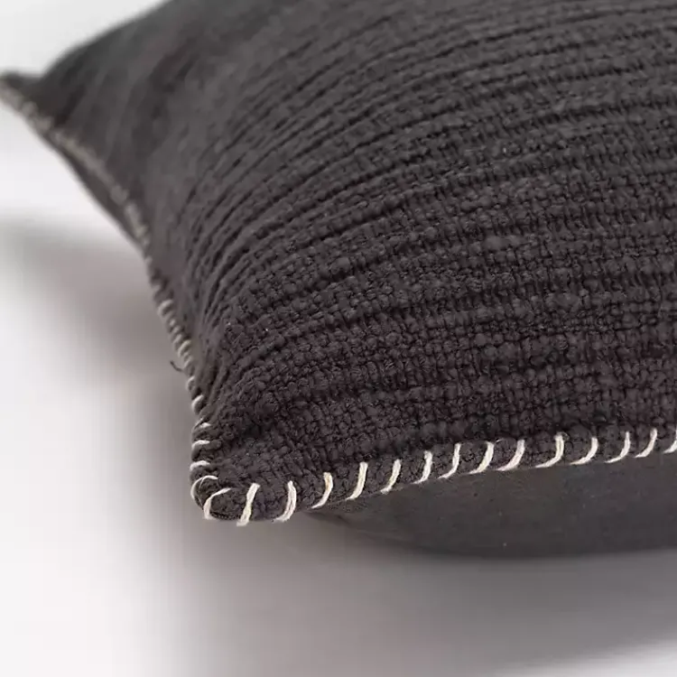 Pillows>Kirklands Home Charcoal Subtle Striped Oversized Pillow Gray