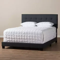 Kirklands Home Charcoal Tufted Modern Queen Bed Gray Best