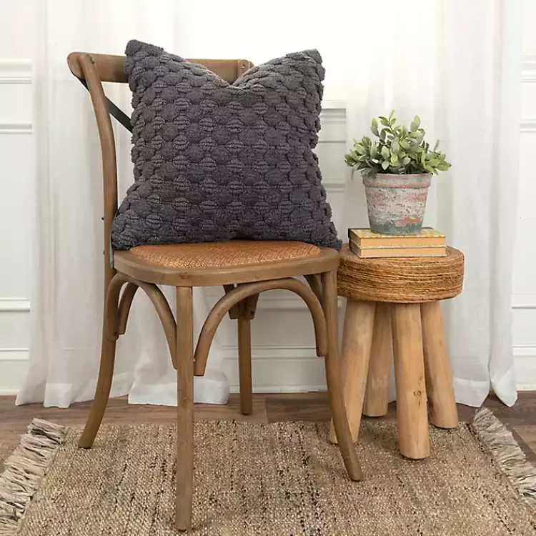Pillows>Kirklands Home Charcoal Heavily Textured Pillow Gray