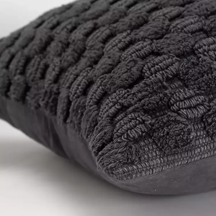 Pillows>Kirklands Home Charcoal Heavily Textured Pillow Gray