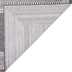Kirklands Home Charcoal Linear Macy Indoor/Outdoor Area Rug, 4x7 Black