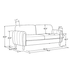 Kirklands Home Charcoal Lyon Sofa Gray Hot