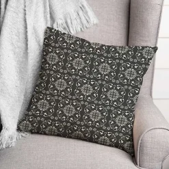 Kirklands Home Charcoal Medallion Indoor/Outdoor Pillow Clearance