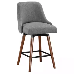 Kirklands Home Charcoal Mid-Century Modern Swivel Counter Stool Gray