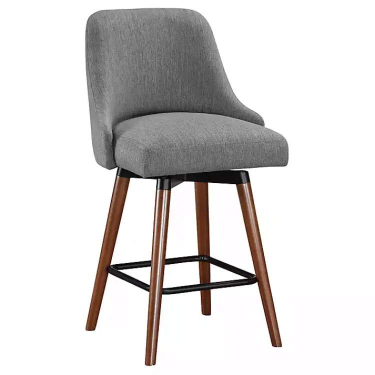 Kirklands Home Charcoal Mid-Century Modern Swivel Counter Stool Gray