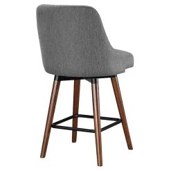 Kirklands Home Charcoal Mid-Century Modern Swivel Counter Stool Gray