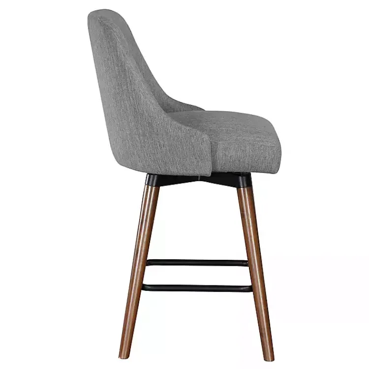 Kirklands Home Charcoal Mid-Century Modern Swivel Counter Stool Gray