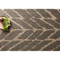 Kirklands Home Charcoal Mocha Chevron Outdoor Area Rug, 7x10 Clearance