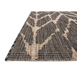 Kirklands Home Charcoal Mocha Chevron Outdoor Area Rug, 7x10 Clearance