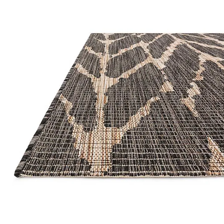 Kirklands Home Charcoal Mocha Chevron Outdoor Area Rug, 7x10 Clearance