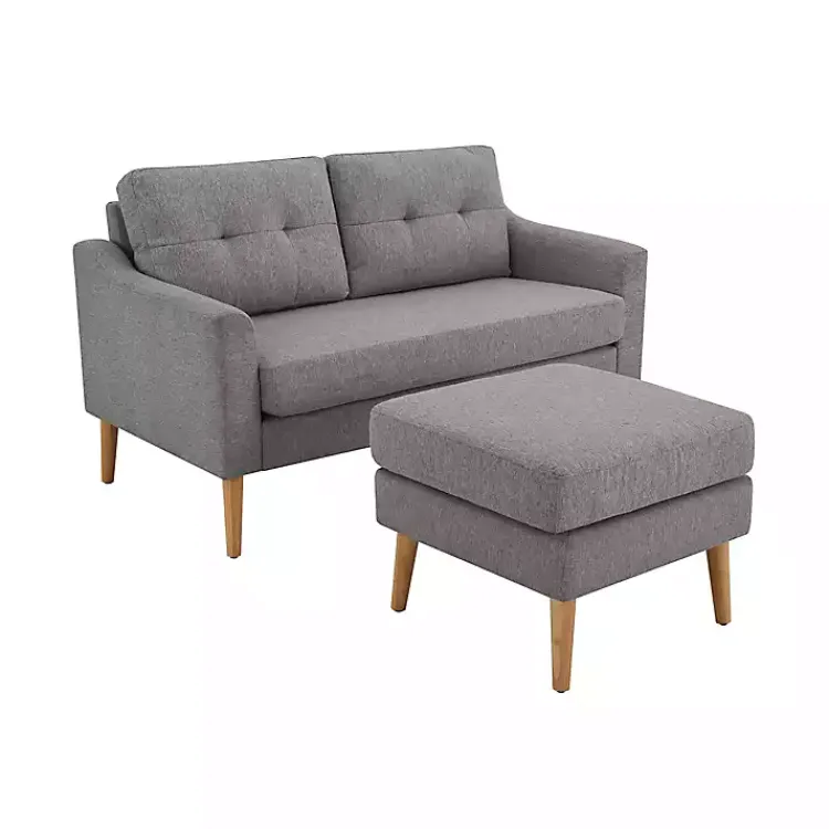 Kirklands Home Charcoal 2-pc. Loveseat & Ottoman Set Gray Sale