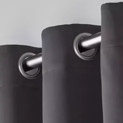 Kirklands Home Charcoal Sateen Curtain Panel Set, 96 in. Gray New