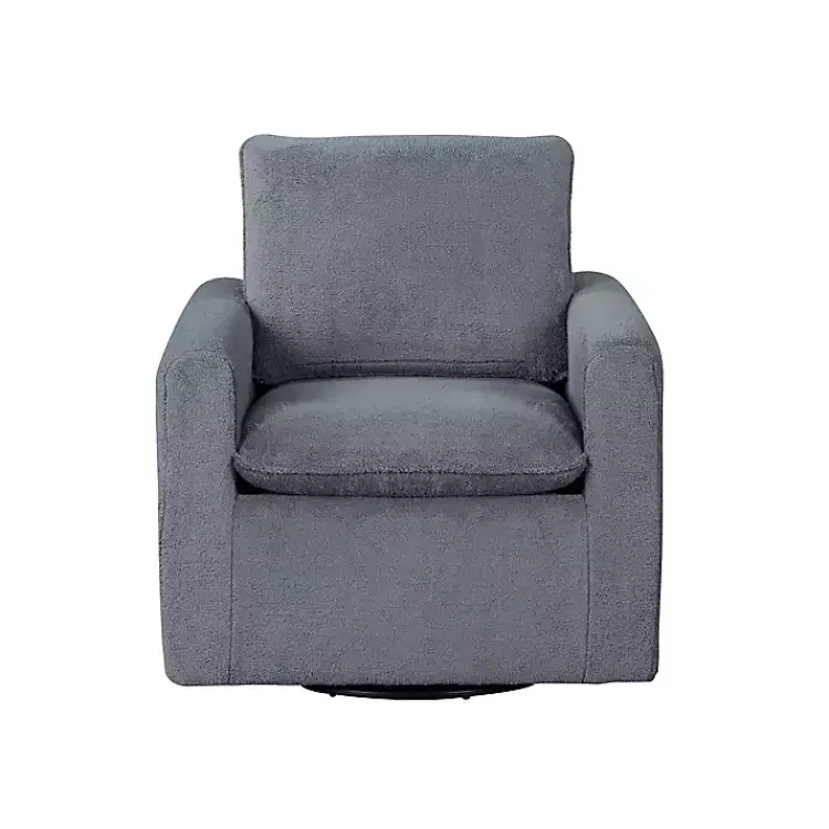 Kirklands Home Charcoal Sherpa Peri Swivel Armchair Gray Online