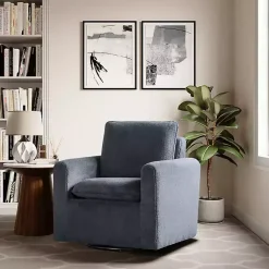 Kirklands Home Charcoal Sherpa Peri Swivel Armchair Gray Online
