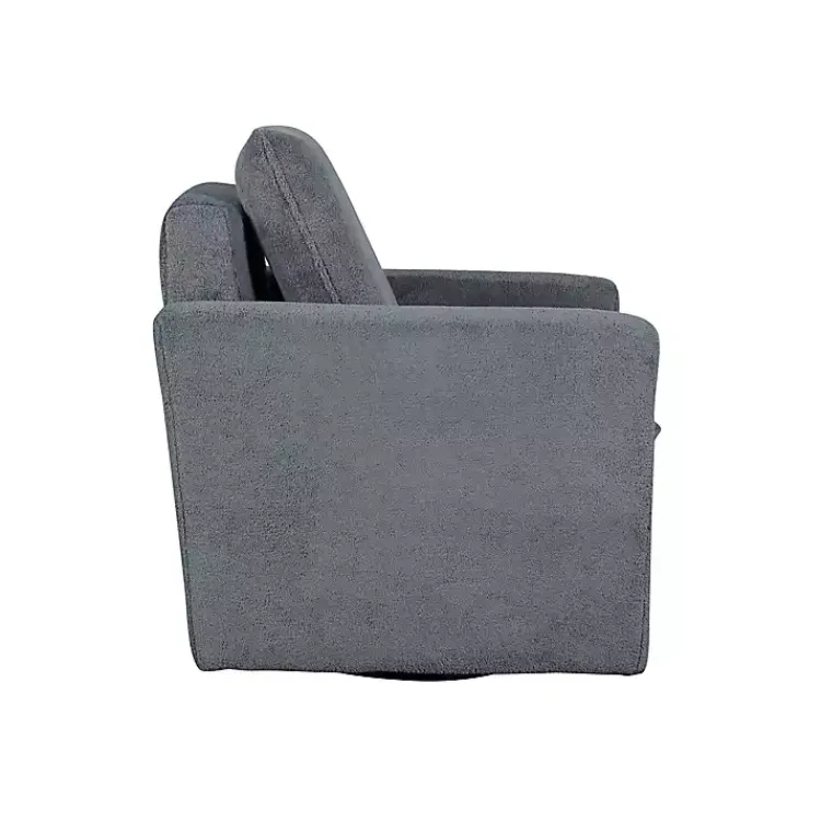 Kirklands Home Charcoal Sherpa Peri Swivel Armchair Gray Online