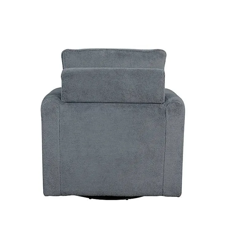 Kirklands Home Charcoal Sherpa Peri Swivel Armchair Gray Online