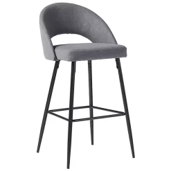 Kirklands Home Charcoal Upholstered Charli Bar Stools, Set of 2 Gray Clearance