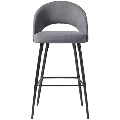 Kirklands Home Charcoal Upholstered Charli Bar Stools, Set of 2 Gray Clearance