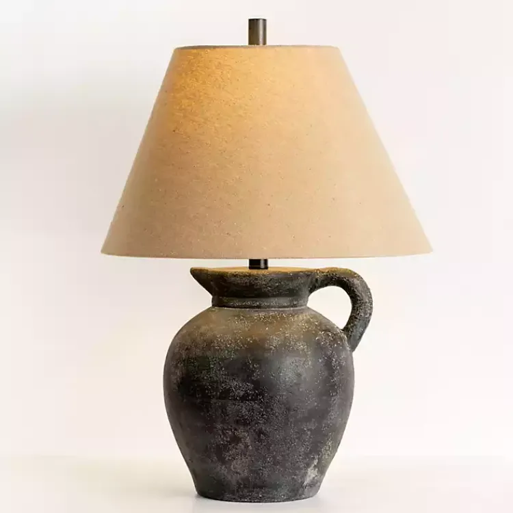 Kirklands Home Charcoal Vase Table Lamp Tan Clearance