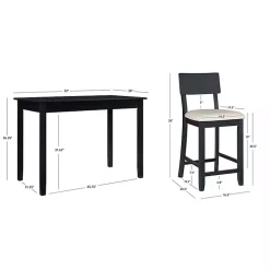 Kirklands Home Charcoal Wood Upholstered 5-pc. Dining Set Gray Discount