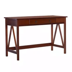Kirklands Home Charleston Antique Tobacco Desk Brown Hot