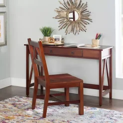 Kirklands Home Charleston Antique Tobacco Desk Brown Hot