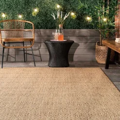 Kirklands Home Charlotte Elegant Outdoor Rug, 8x10 Tan