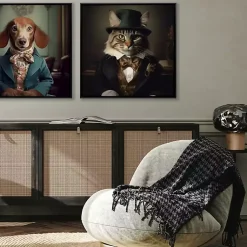 Kirklands Home Charming Victorian Cat Framed Canvas Art Print Discount