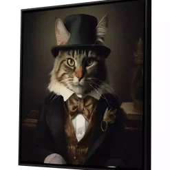 Kirklands Home Charming Victorian Cat Framed Canvas Art Print Discount