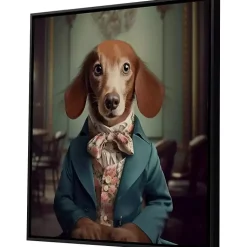 Kirklands Home Charming Victorian Dog Framed Canvas Art Print Outlet