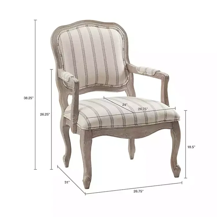 Kirklands Home Chaucer Navy Striped Accent Chair Online