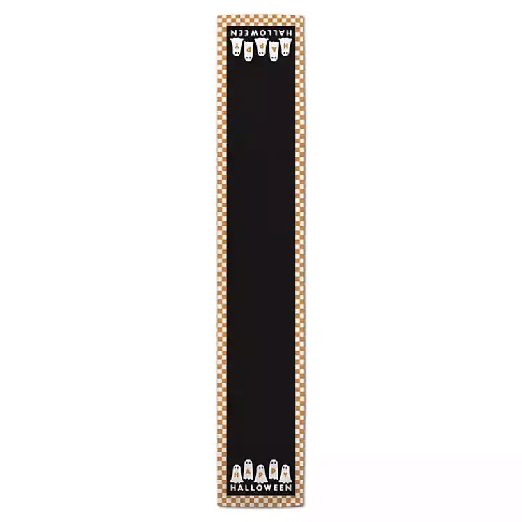 Halloween>Kirklands Home Checker Happy Halloween Ghost Table Runner, 72 in.