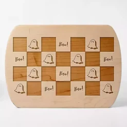Kirklands Home Checkered Ghost Maple Halloween Cutting Board Tan Online