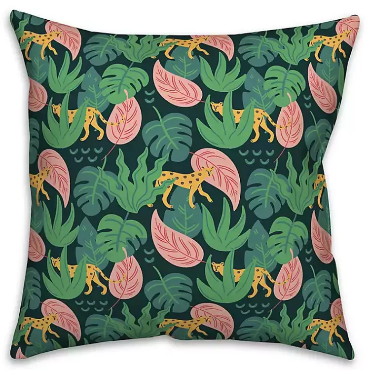 Kirklands Home Cheetahs and Leaves Outdoor Pillow Outlet