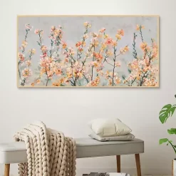 Kirklands Home Cherry Blossom Blooms Birch Framed Canvas Print New