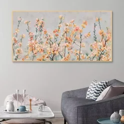 Kirklands Home Cherry Blossom Blooms Birch Framed Canvas Print New