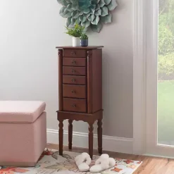 Kirklands Home Cherry 5-Drawer Ollie Petite Jewelry Armoire Brown Discount