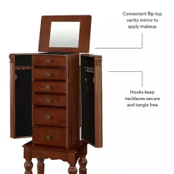 Kirklands Home Cherry 5-Drawer Ollie Petite Jewelry Armoire Brown Discount