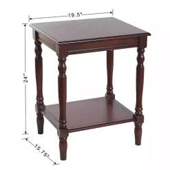 Kirklands Home Cherry Wood Sybil Accent Table Brown Discount