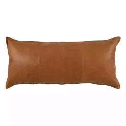 Pillows>Kirklands Home Chestnut Distressed Patina Leather Lumbar Pillow