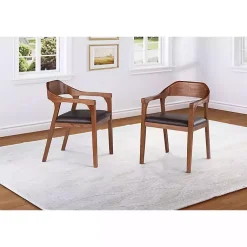 Kirklands Home Chestnut Ramus Dining Armchairs, Set of 2 Brown Online