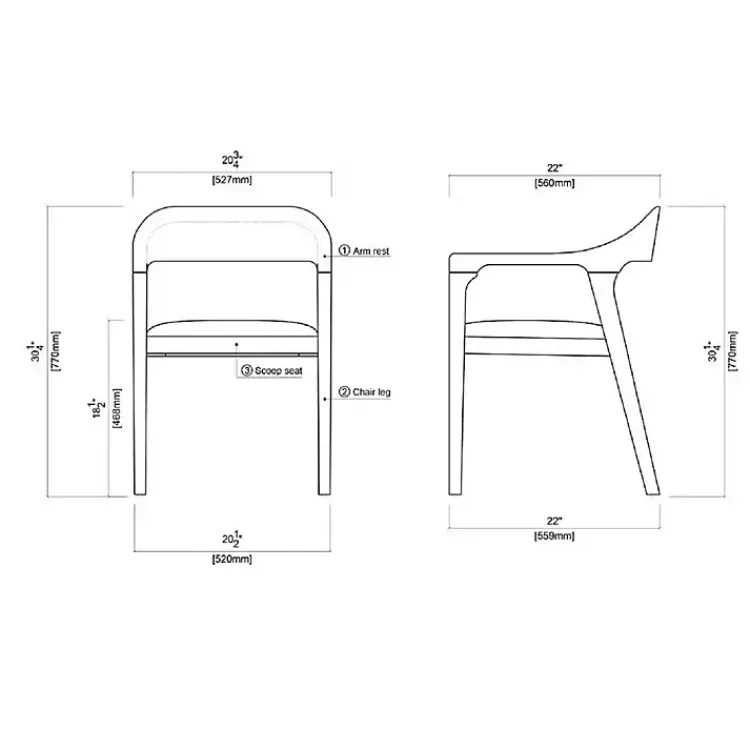 Kirklands Home Chestnut Ramus Dining Armchairs, Set of 2 Brown Online