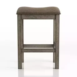 Kirklands Home Chestnut Wood Upholstered Counter Stools, Set of 2 Brown Outlet