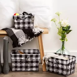 Baskets & Boxes>Kirklands Home Chicken Wire and Buffalo Check Baskets, Set of 3