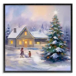 Christmas Art & Wall Decor>Kirklands Home Children Building Snowman Framed Art Print